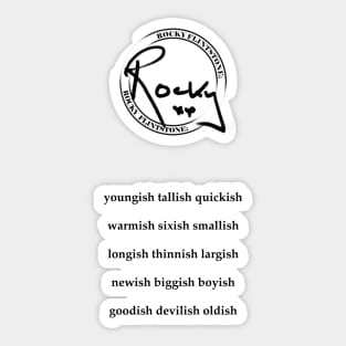 Rocky Flintstone ish words signature logo Sticker